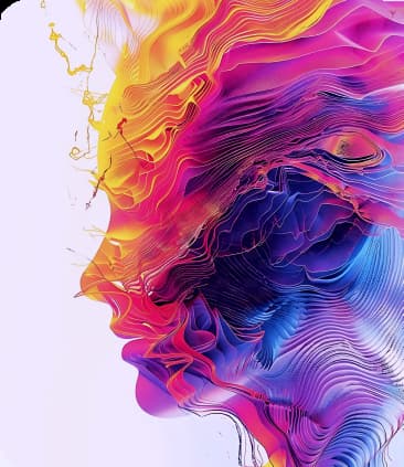 Colorful abstract profile illustrating psychedelic medicine