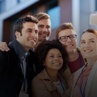 Healthcare professionals connecting at a conference